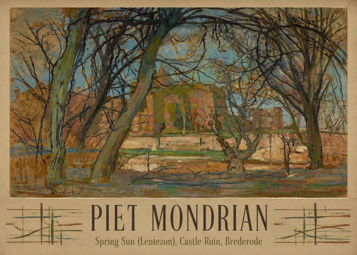 Piet Mondrian Spring Sun (Lentezon), Castle Ruin, Brederode No2 - Plakát