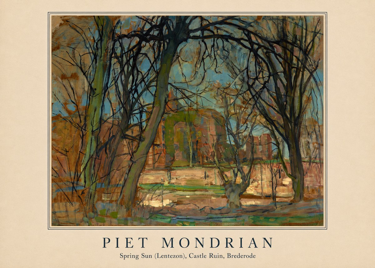 Piet Mondrian Spring Sun (Lentezon), Castle Ruin, Brederode No4 - Plakát