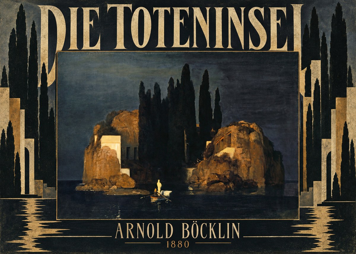 Arnold Böcklin Die Toteninsel VI No5 - Plakát