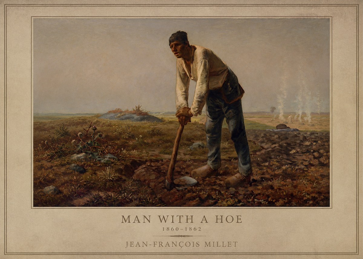 Jean-François Millet Man with a Hoe No1 - Plakát