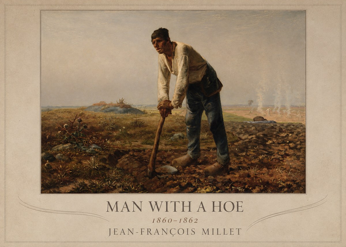 Jean-François Millet Man with a Hoe No4 - Plakát