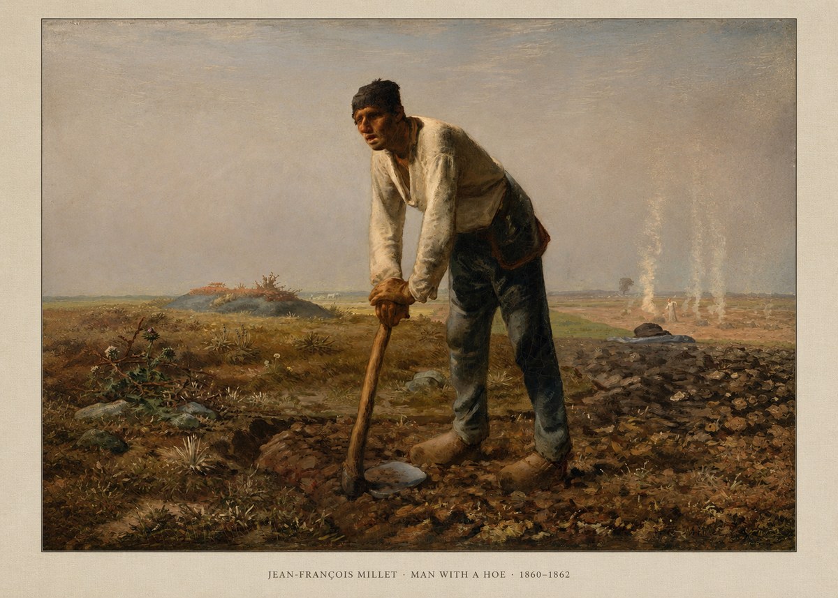 Jean-François Millet Man with a Hoe No6 - Plakát