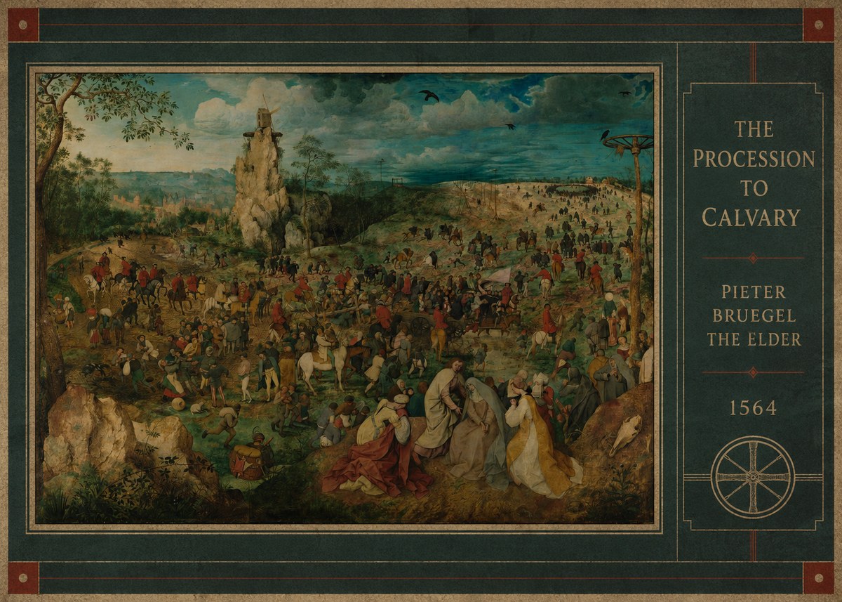 Pieter Bruegel The Processsson to Calvary No2 - Plakát