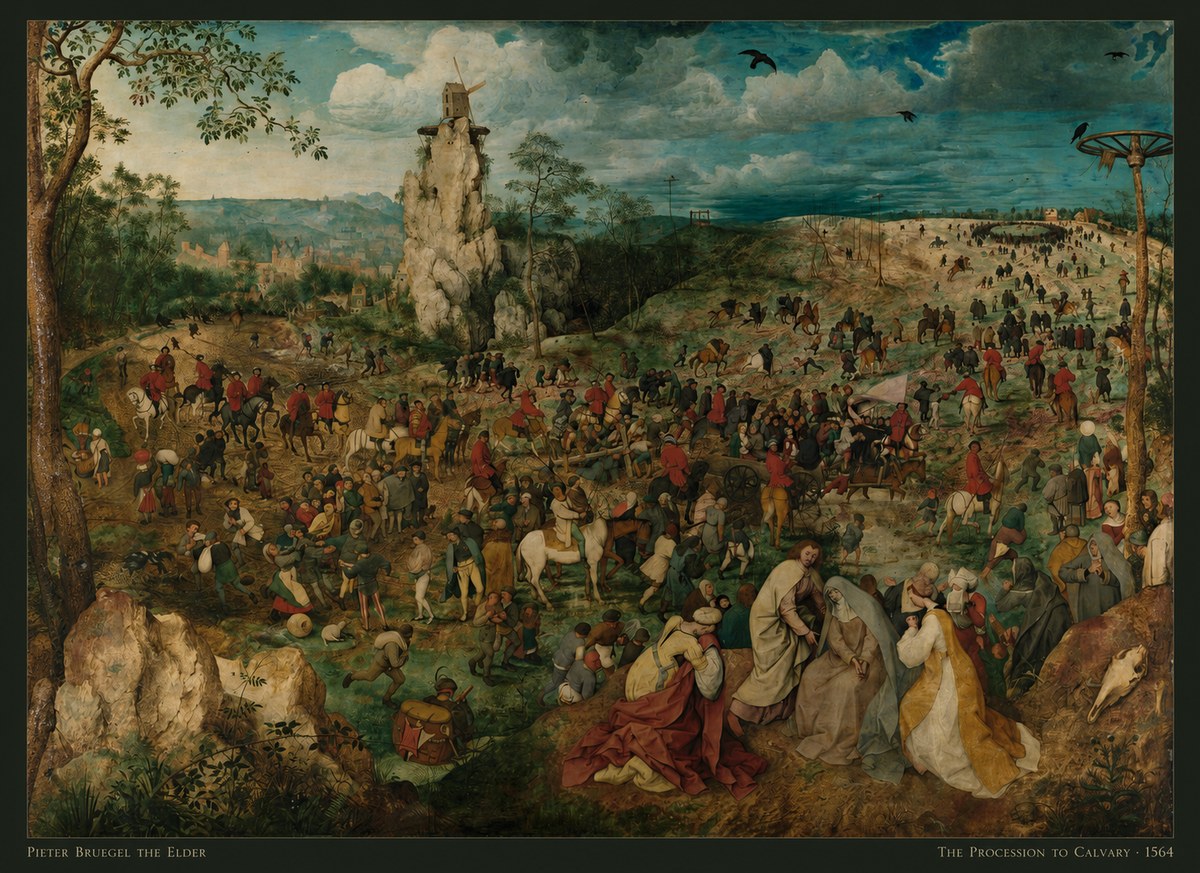 Pieter Bruegel The Processsson to Calvary No5 - Plakát