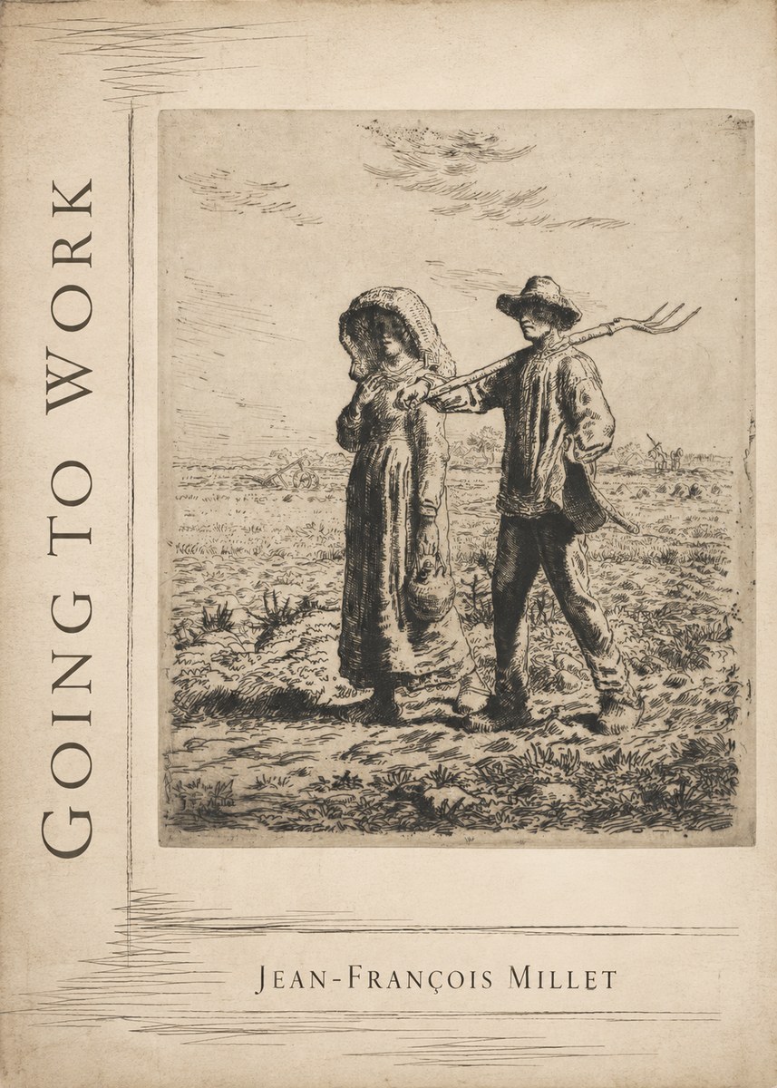 Jean-François Millet Going to Work No2 - Plakát