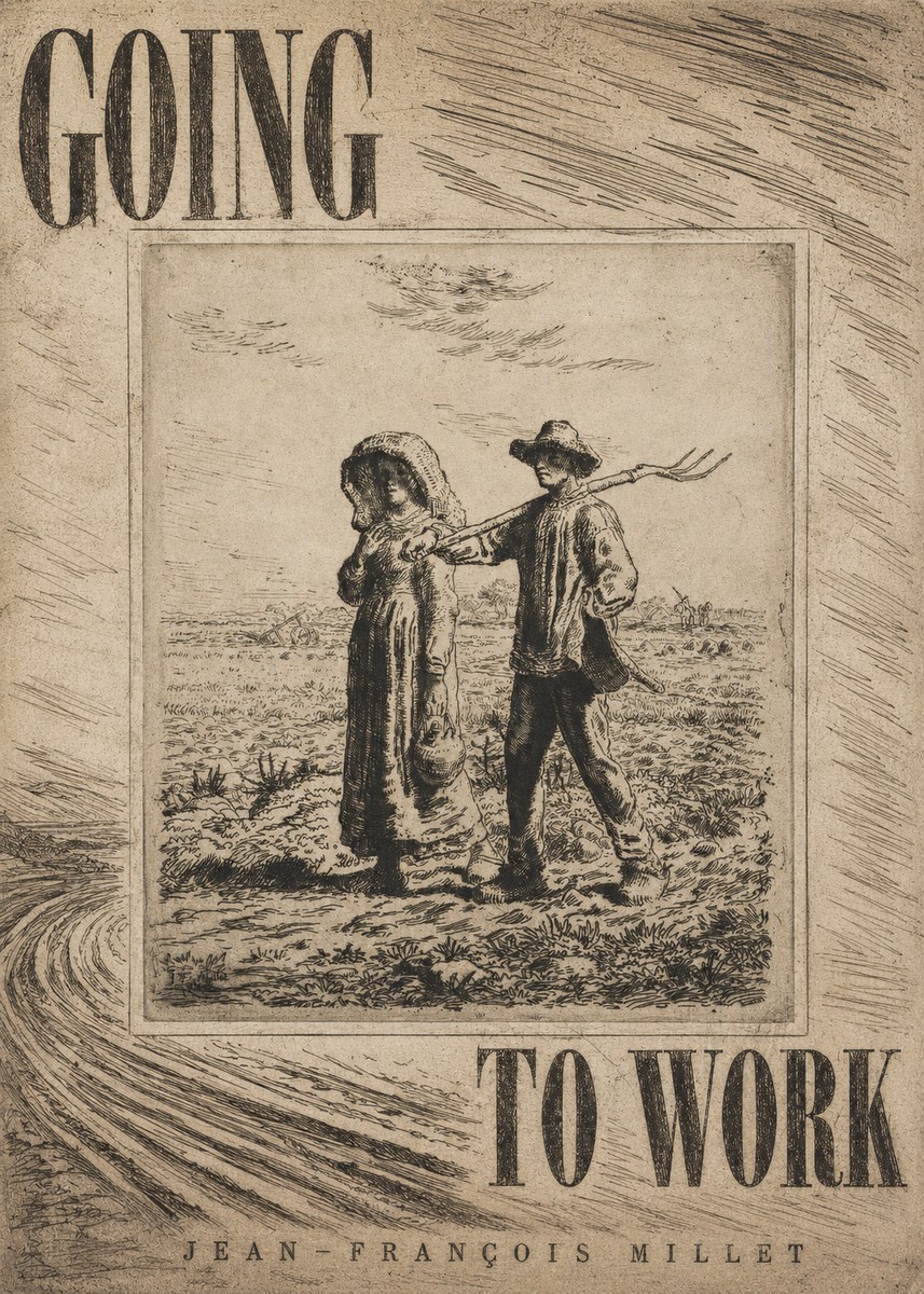Jean-François Millet Going to Work No4 - Plakát