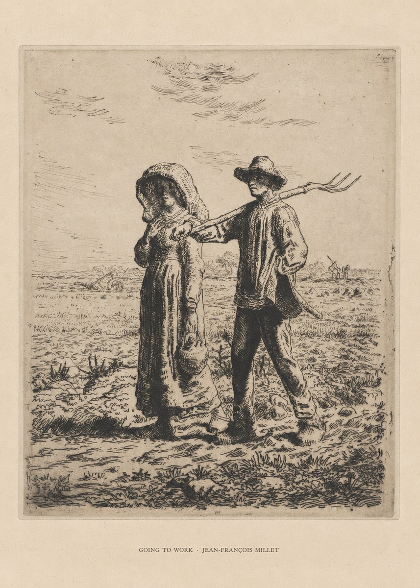 Jean-François Millet Going to Work No6 - Plakát