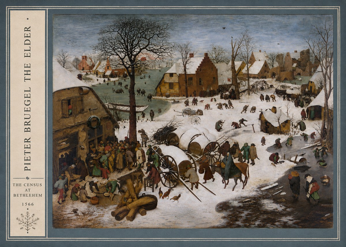 Pieter Bruegel The Census at Bethlehem IV No2 - Plakát