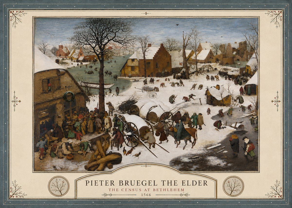Pieter Bruegel The Census at Bethlehem IV No4 - Plakát