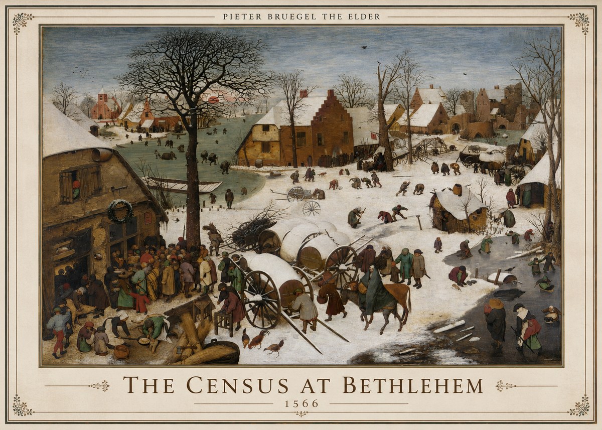 Pieter Bruegel The Census at Bethlehem IV No6 - Plakát
