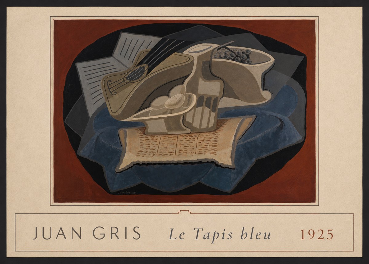 Juan Gris Le Tapis Bleu No4 - Plakát