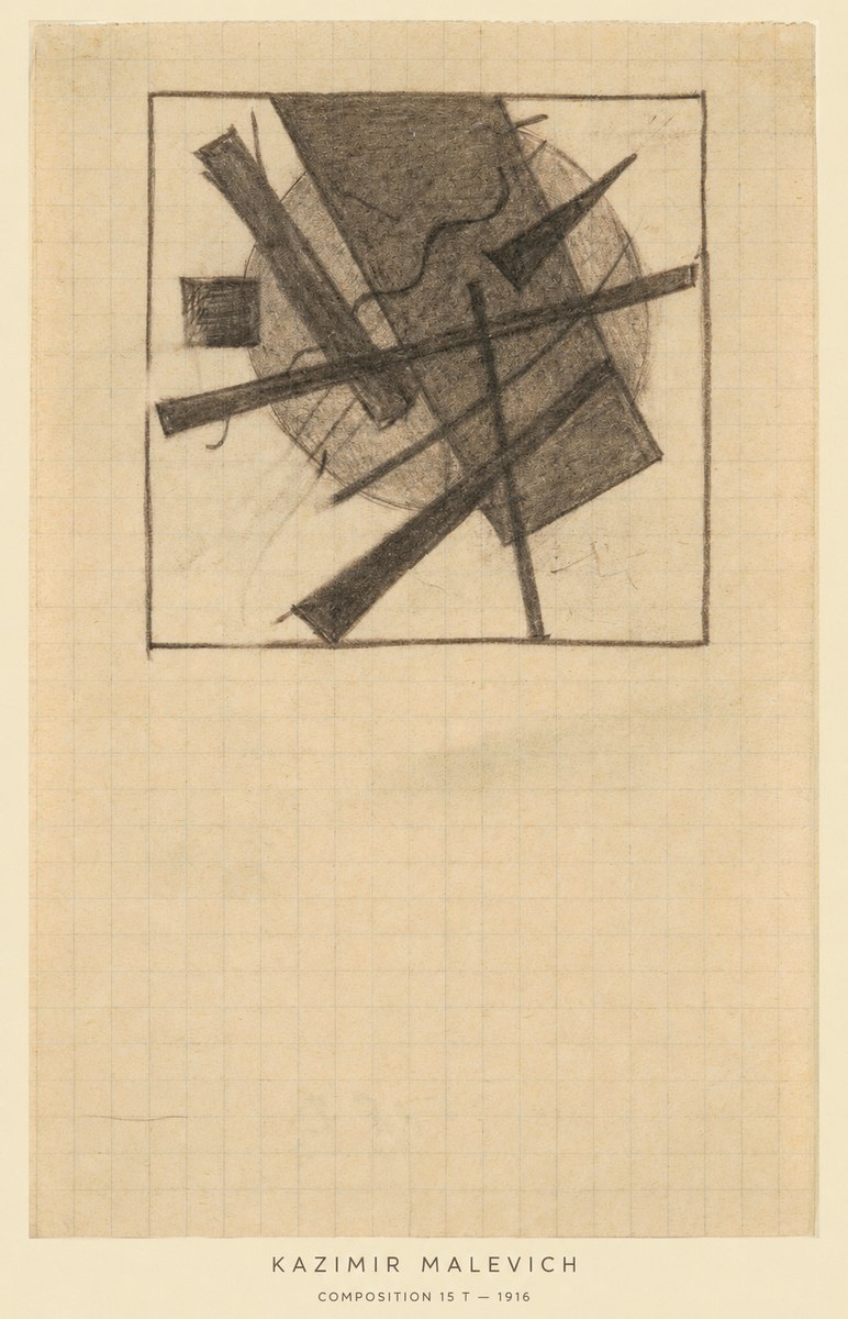 Kazimir Malevich Composition 15 T - 1916 No6 - Plakát