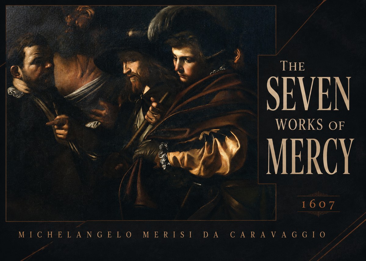 Michelangelo Merisi da Caravaggio The Seven Works of Mercy VI No4 - Plakát