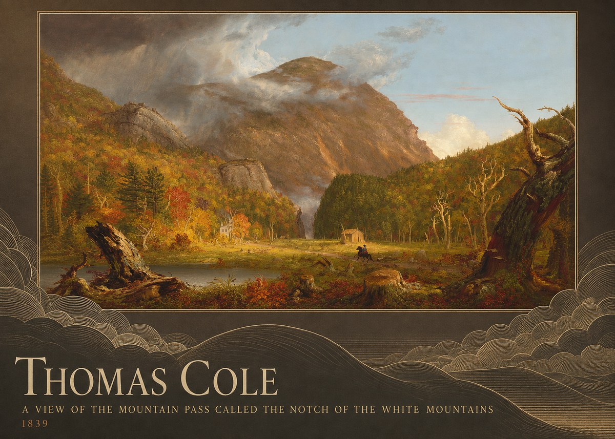 Thomas Cole A View of the Mountain Pass Called the Notch of the White Mountains No3 - Plakát