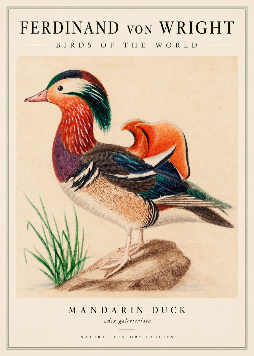 Ferdinand von Wright Mandarin Duck No3 - Plakát
