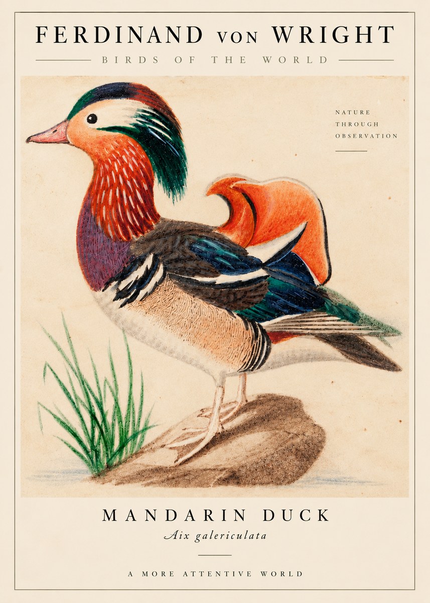 Ferdinand von Wright Mandarin Duck No6 - Plakát