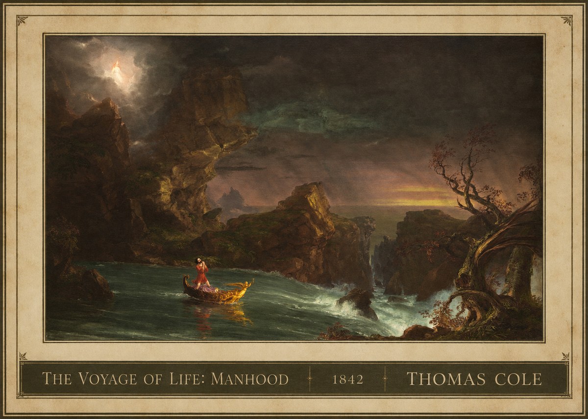 Thomas Cole The Voyage of Life: Manhood III No1 - Plakát