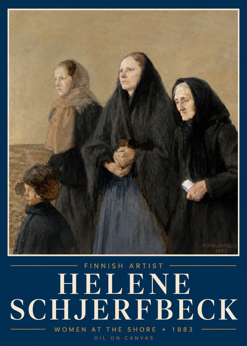 Helene Schjerfbeck Women at the Shore No4 - Plakát