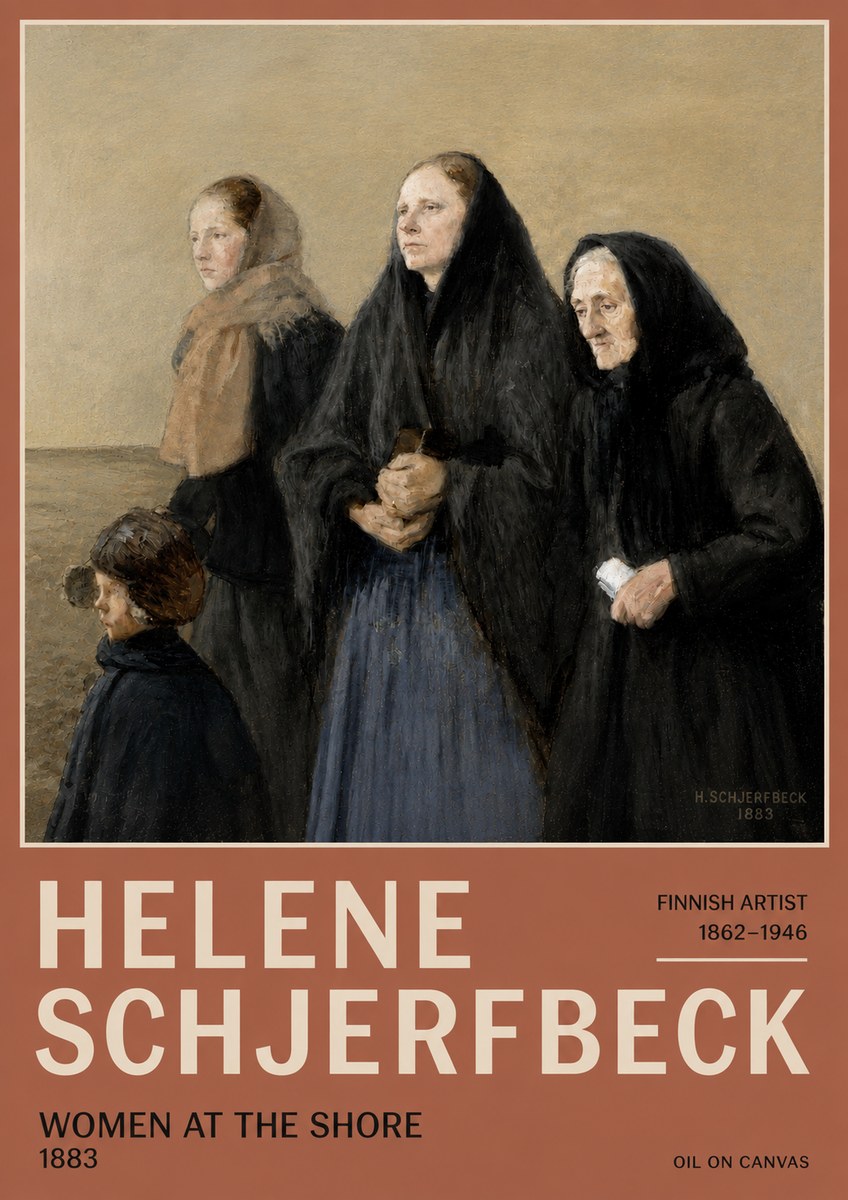Helene Schjerfbeck Women at the Shore No5 - Plakát