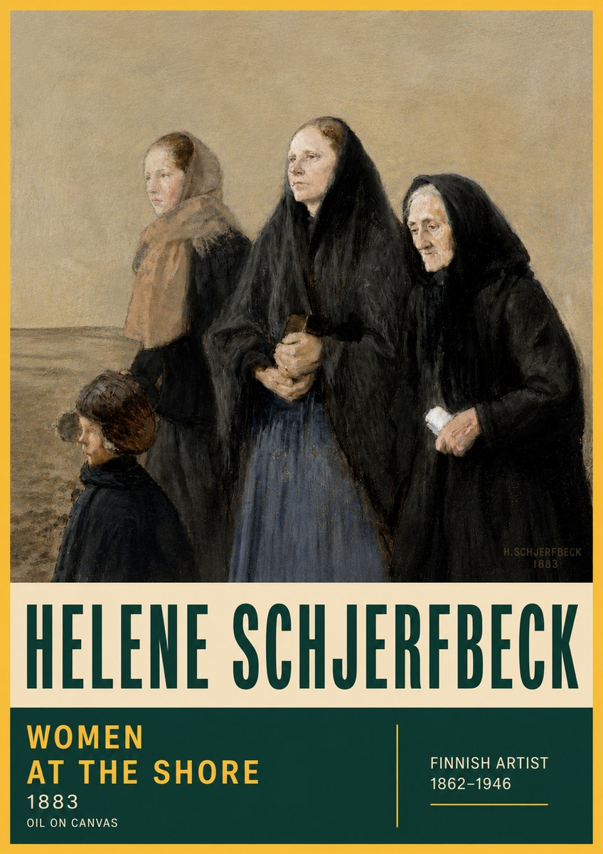 Helene Schjerfbeck Women at the Shore No6 - Plakát