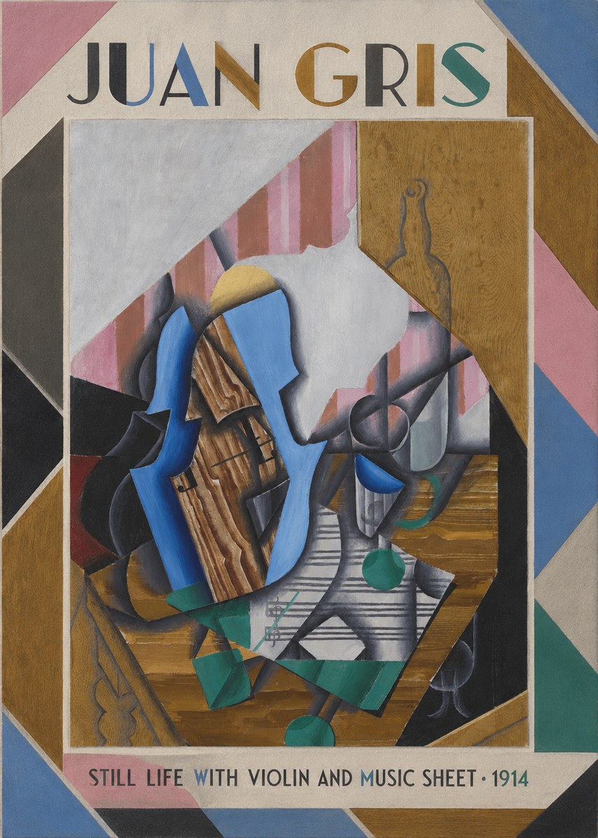 Juan Gris Still Life with Violin and Music Sheet No1 - Plakát