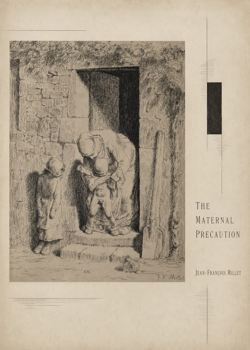 Jean-François Millet The Maternal Precaution No3 - Plakát