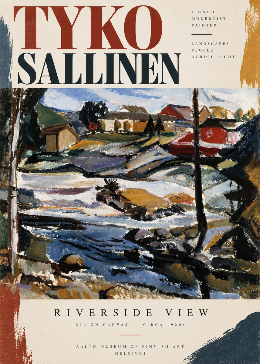 Tyko Sallinen Riverside View No4 - Plakát