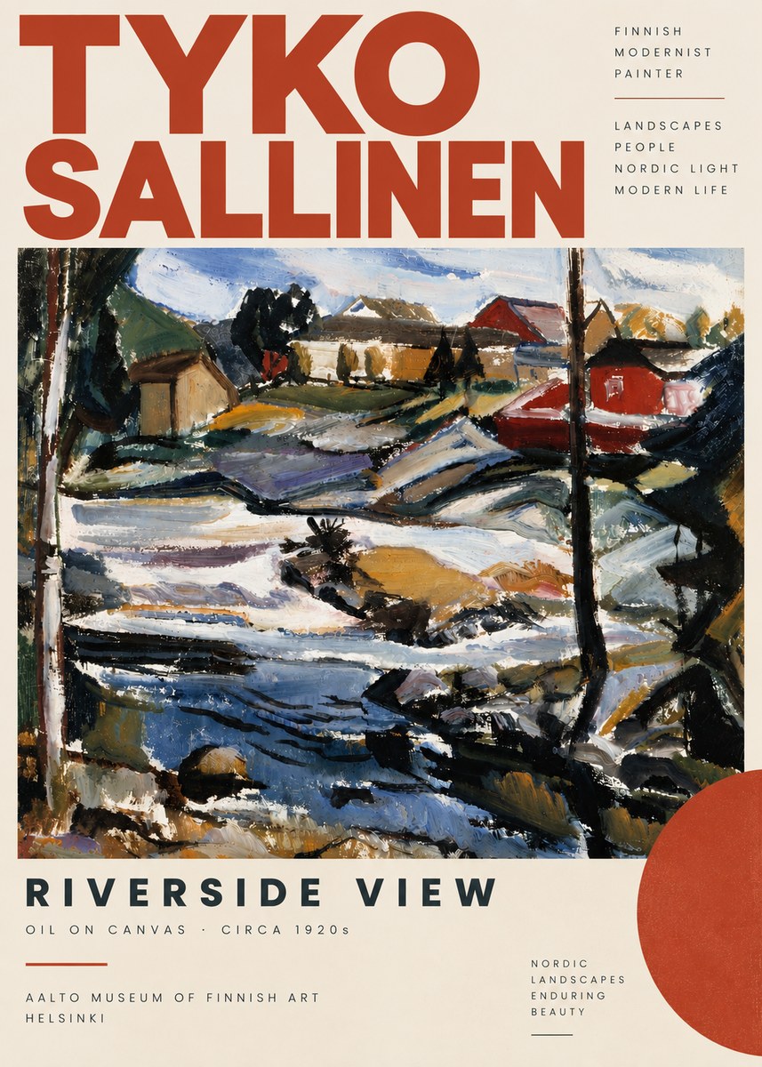 Tyko Sallinen Riverside View No6 - Plakát
