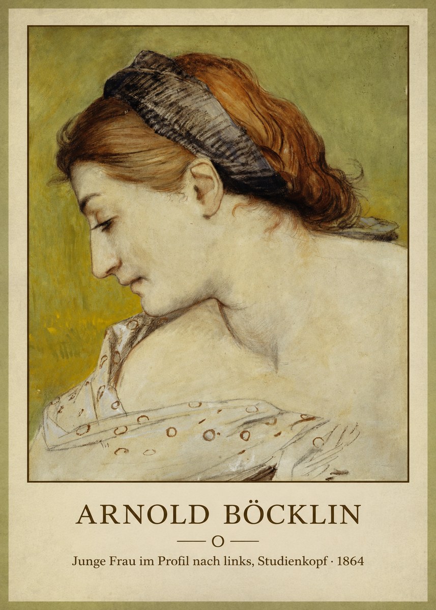 Arnold Böcklin Junge Frau Im Profil Nach Links, Studienkopf No3 - Plakát