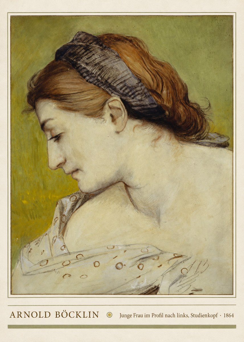 Arnold Böcklin Junge Frau Im Profil Nach Links, Studienkopf No4 - Plakát