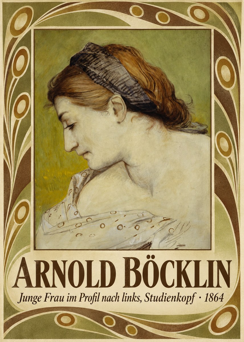 Arnold Böcklin Junge Frau Im Profil Nach Links, Studienkopf No5 - Plakát