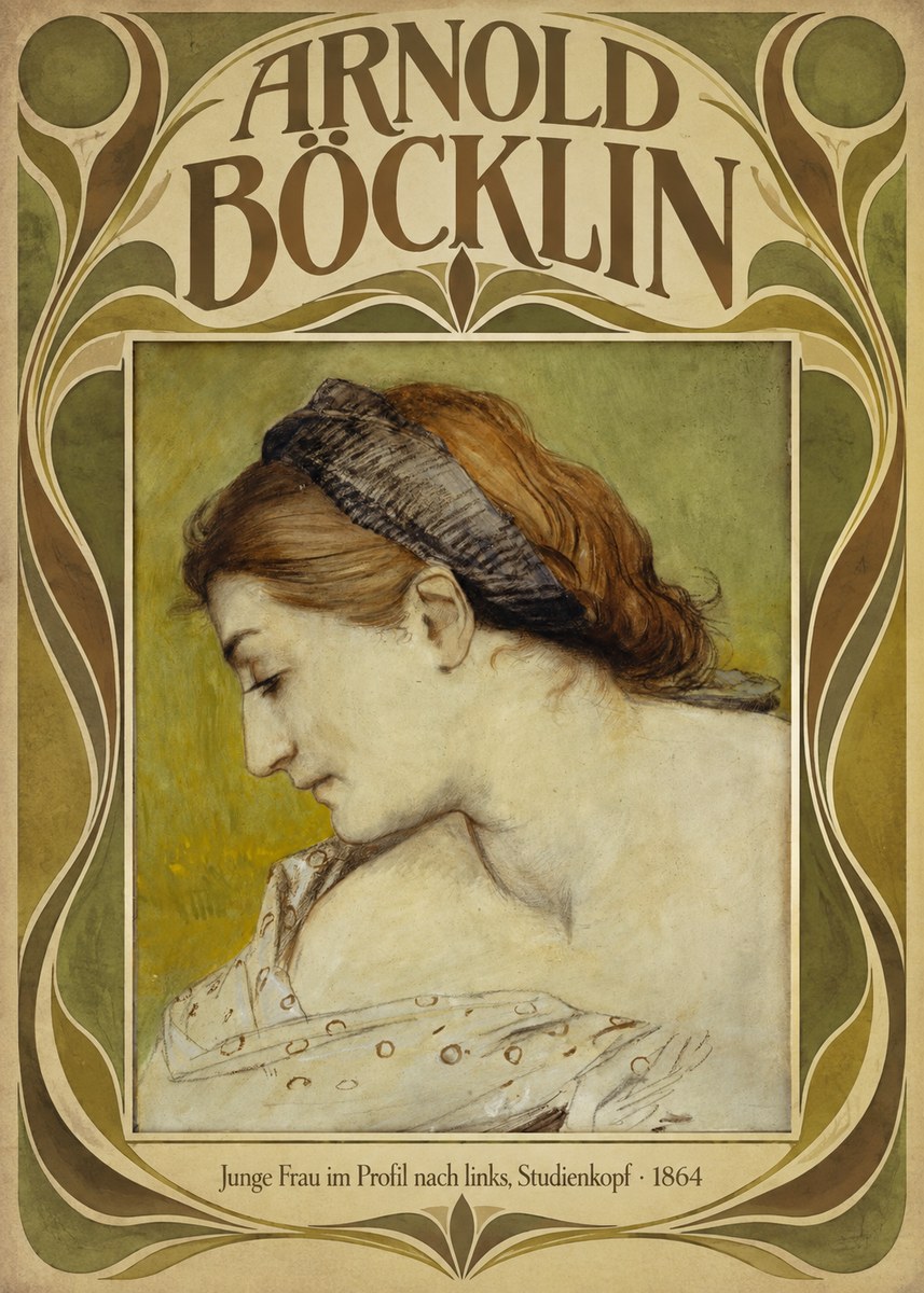 Arnold Böcklin Junge Frau Im Profil Nach Links, Studienkopf No6 - Plakát