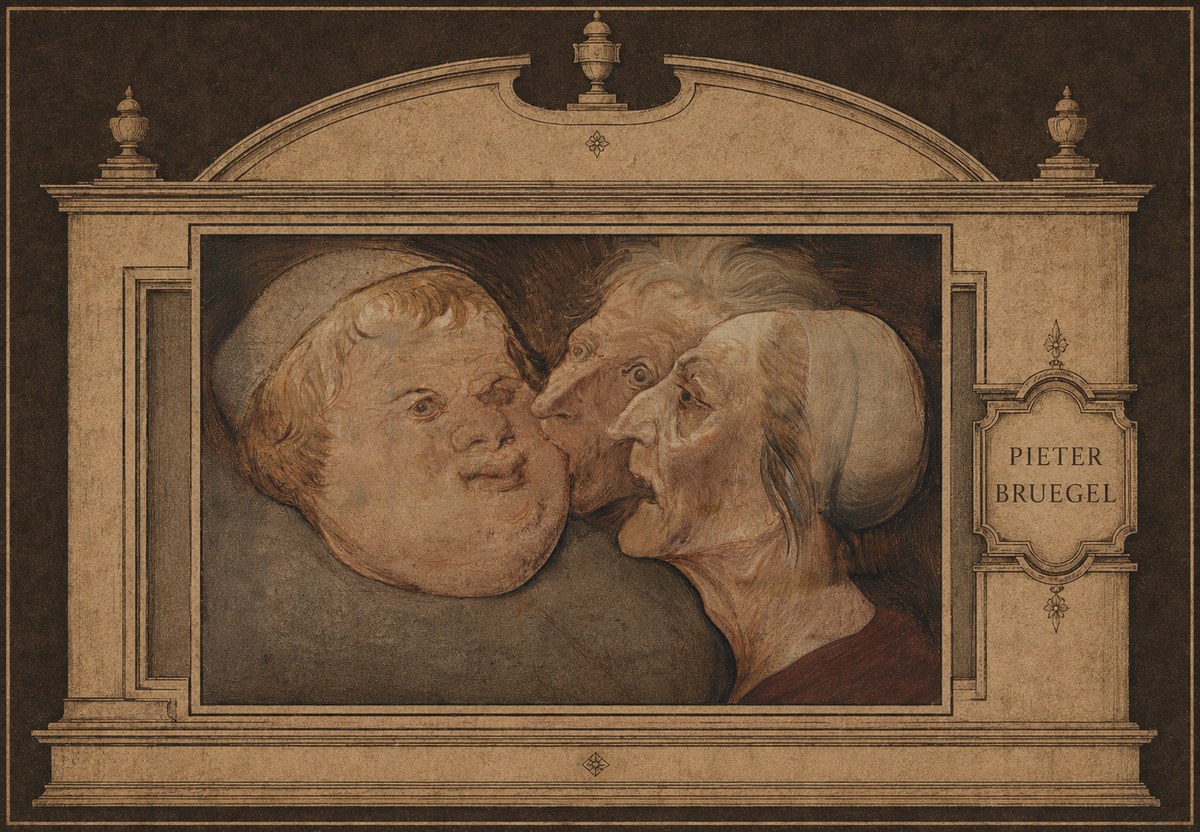 Pieter Bruegel Three Grotesque Heads No6 - Plakát