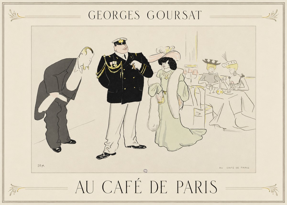 Georges Goursat Au Café De Paris No1 - Plakát
