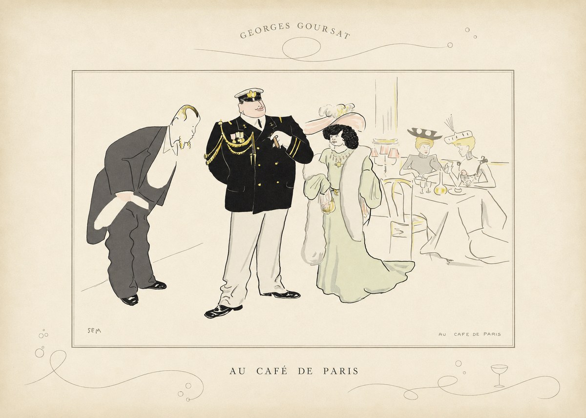 Georges Goursat Au Café De Paris No3 - Plakát