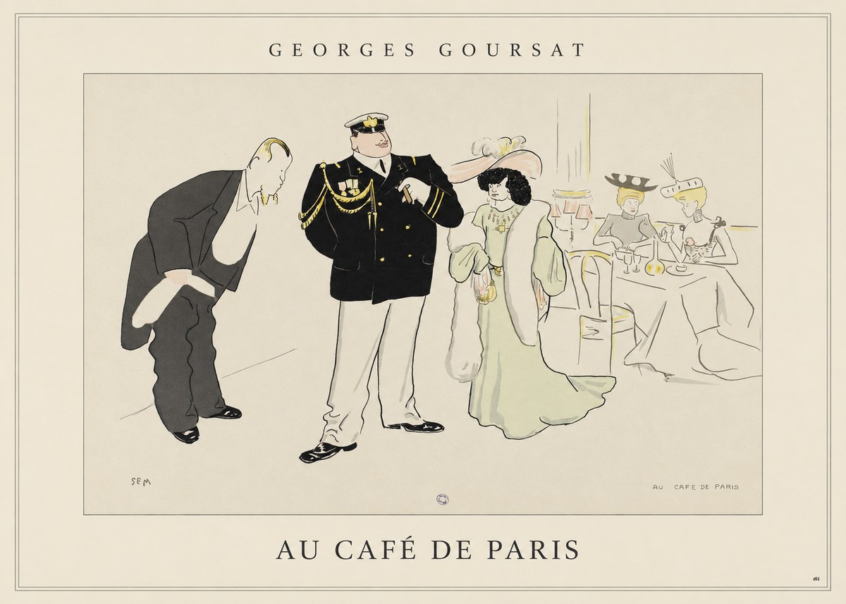 Georges Goursat Au Café De Paris No4 - Plakát