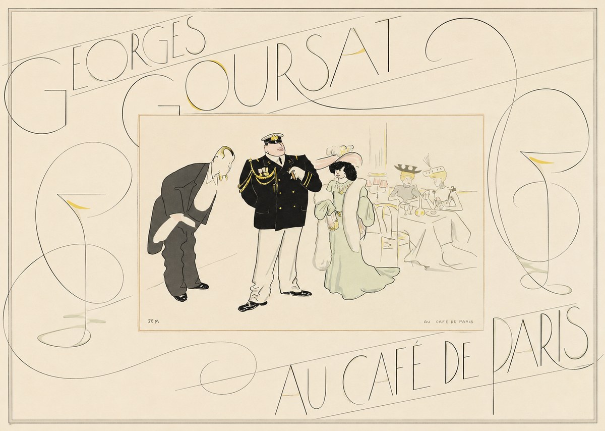 Georges Goursat Au Café De Paris No5 - Plakát