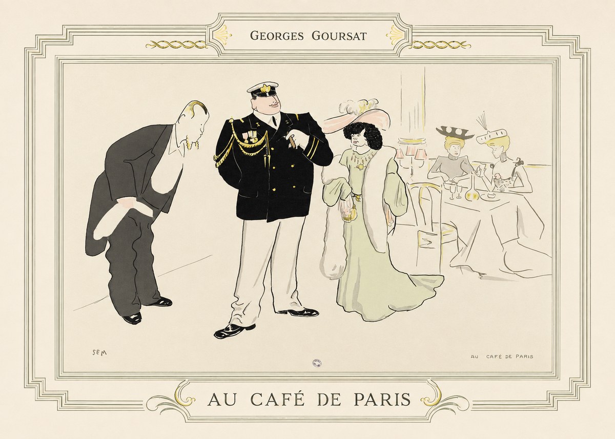 Georges Goursat Au Café De Paris No6 - Plakát