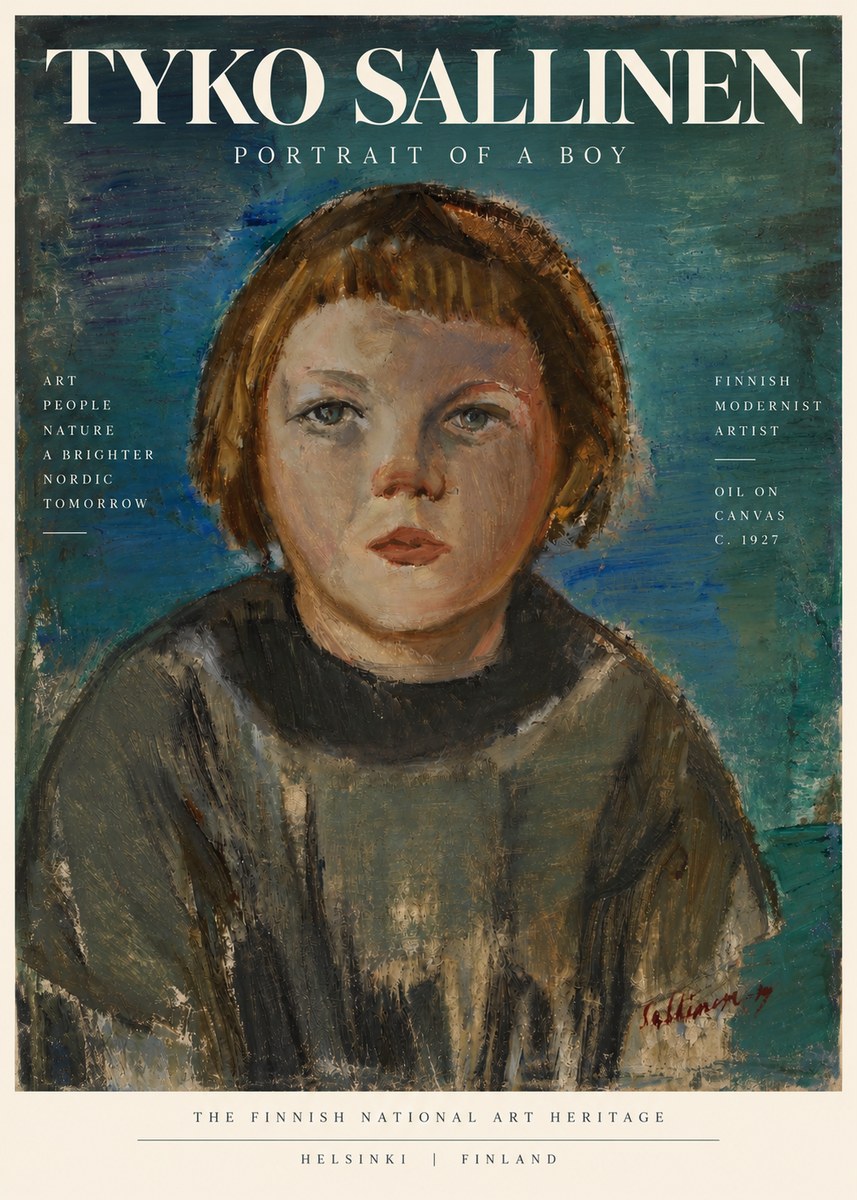 Tyko Sallinen Portrait of a Boy No4 - Plakát