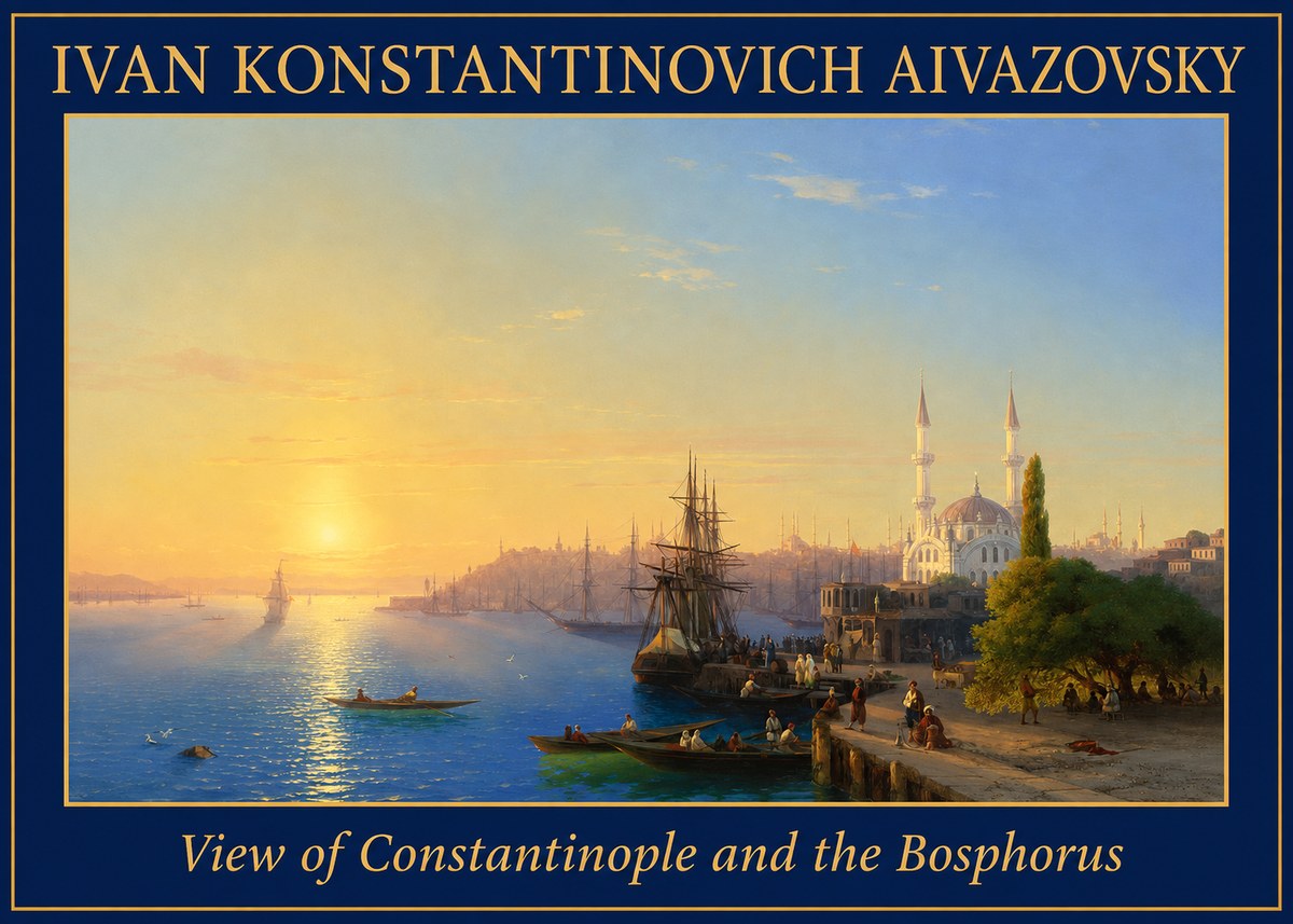 Ivan Konstantinovich Aivazovsky View of Constantinople and the Bosphorus No1 - Plakát