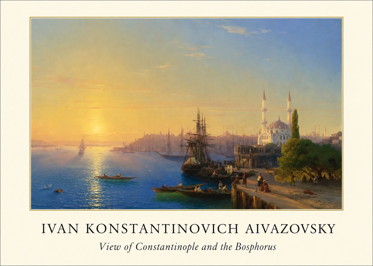 Ivan Konstantinovich Aivazovsky View of Constantinople and the Bosphorus No4 - Plakát