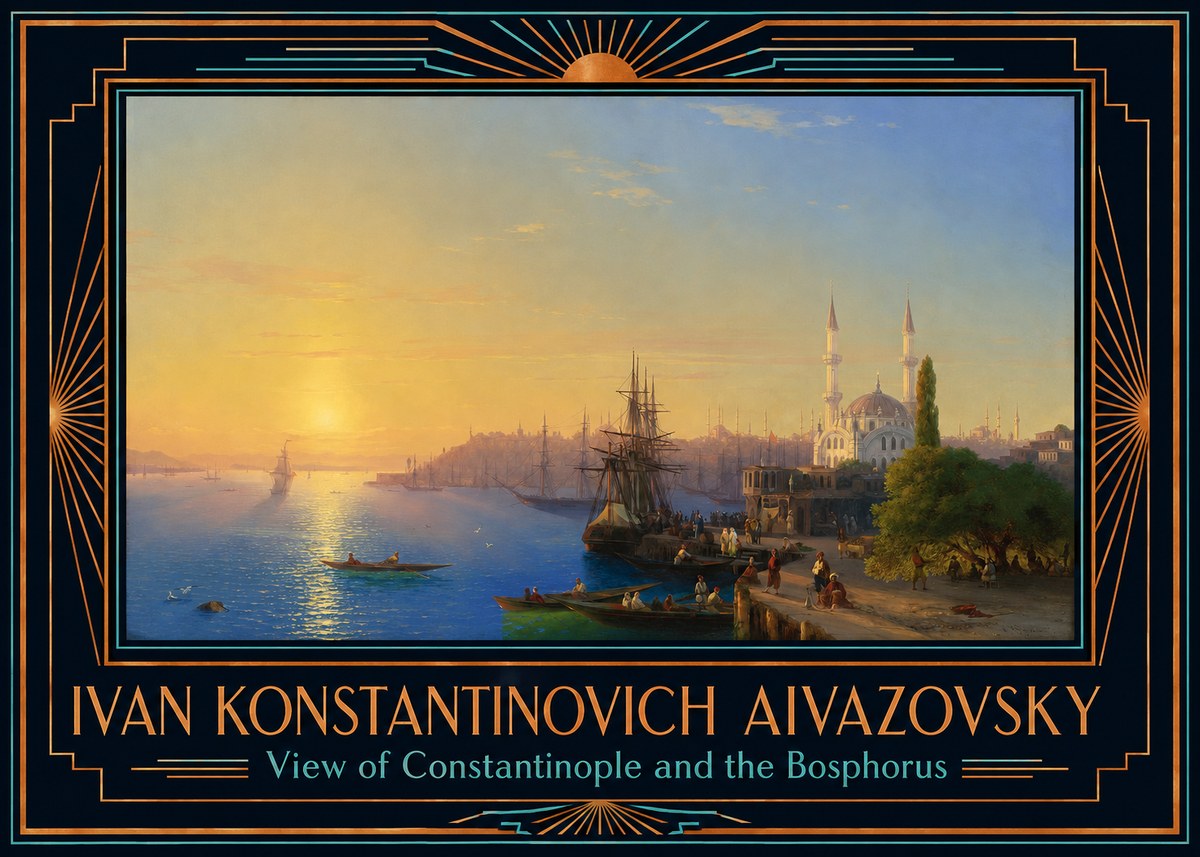 Ivan Konstantinovich Aivazovsky View of Constantinople and the Bosphorus No6 - Plakát