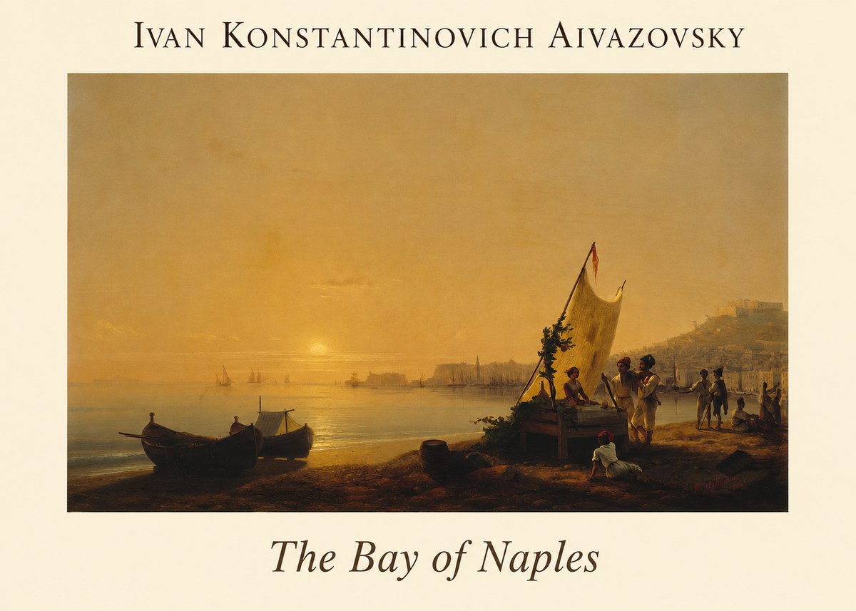 Ivan Konstantinovich Aivazovsky The Bay of Naples No1 - Plakát