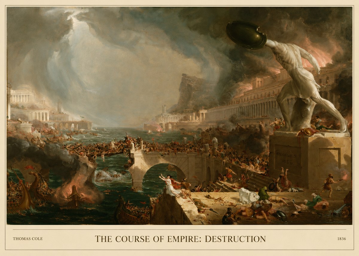 Thomas Cole The Course of Empire: Destruction No5 - Plakát