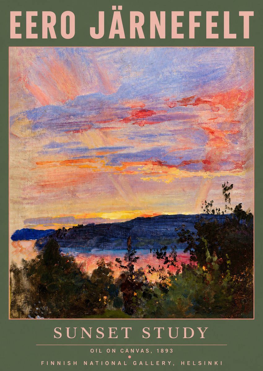 Eero Järnefelt Sunset Study No4 - Plakát