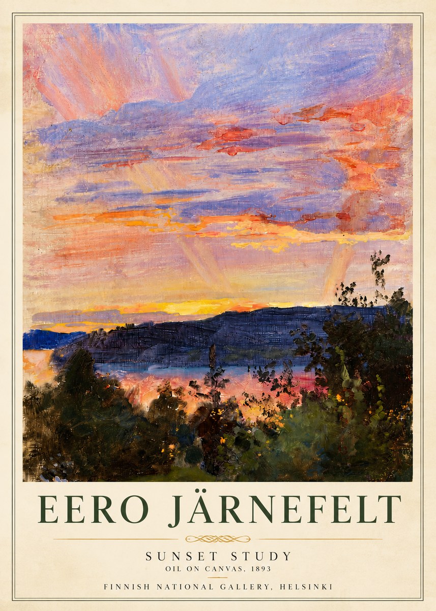 Eero Järnefelt Sunset Study No6 - Plakát