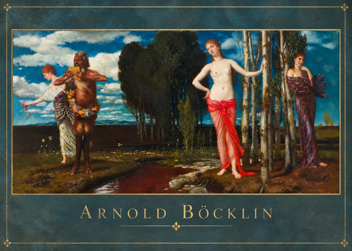 Arnold Böcklin Spring Evening No2 - Plakát