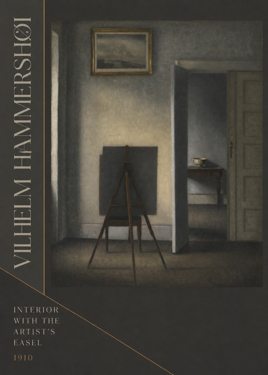 Vilhelm Hammershøi Interior with the Artist's Easel II No6 - Plakát