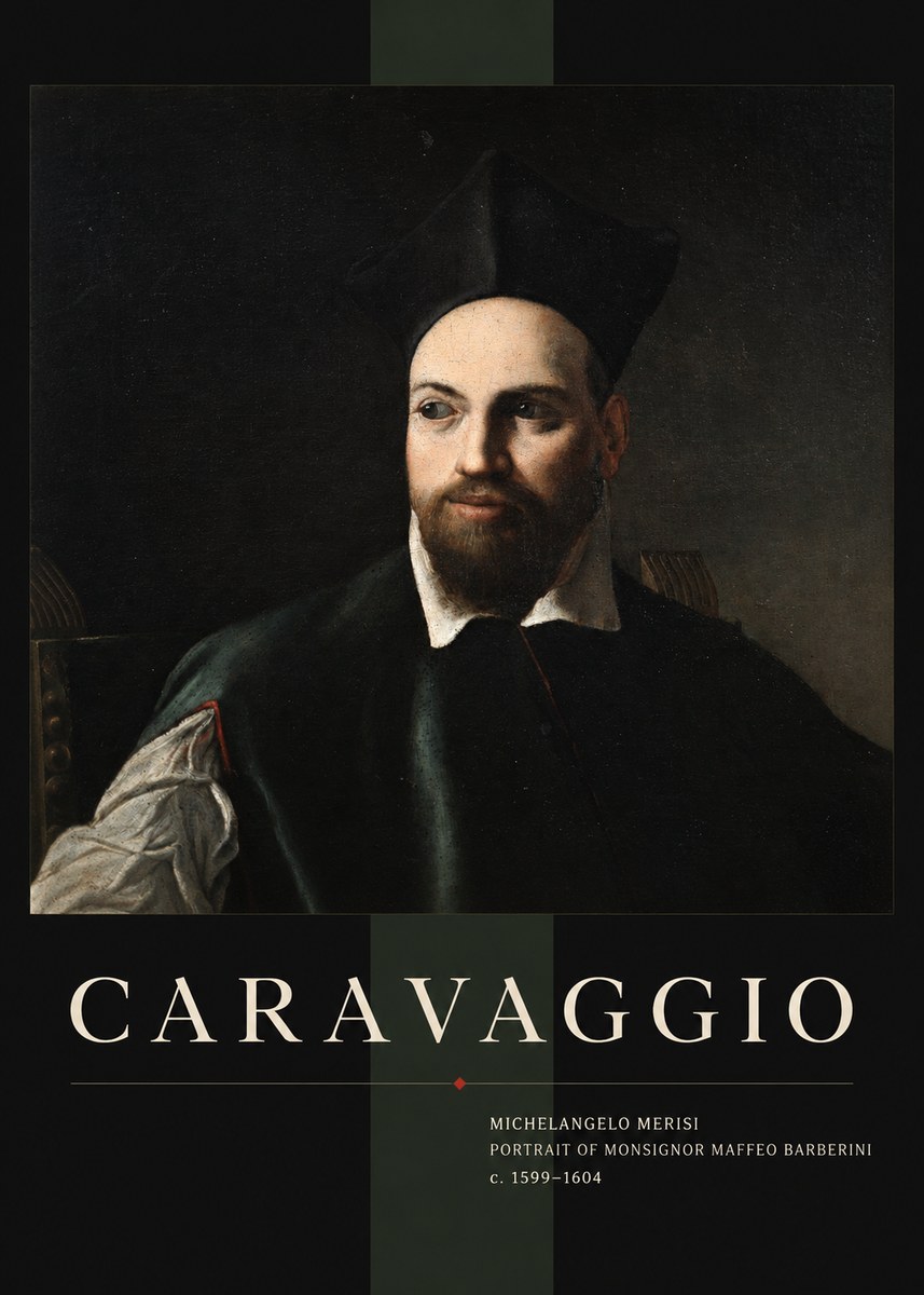 Michelangelo Merisi da Caravaggio Portrait of Monsignor Maffeo Barberini No4 - Plakát