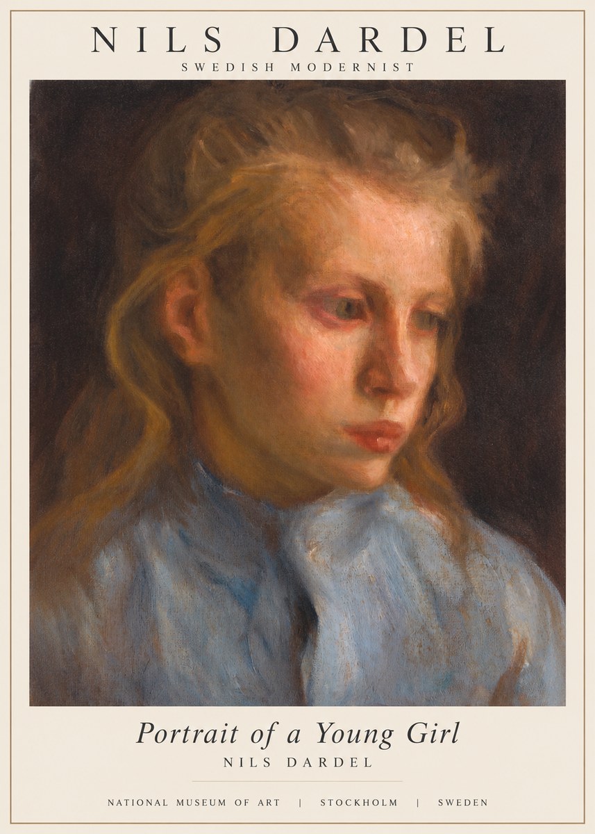 Nils Dardel Portrait of a Young Girl No1 - Plakát